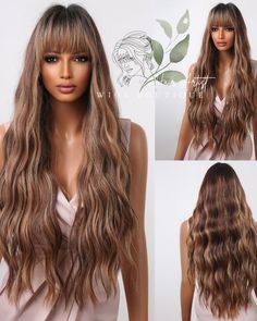 Mixed Chocolate Brown and Golden Blonde Hair |  Wigs for Black Women | Heat Resistant | Fiber Wig | Brown Color Wigs | Women's wigs  ❤Package includes: 1 *wig + 1*wig cap \ Regular Wig \     - Approximately 30 inch Long Deep Wave Wig ❤Material:    Our wig is made of High Temperature fibers.     The natural color looks like real human hair.    It is soft,skin-friendly,soft and comfortable. ❤Features:     High temperature fiber wig, which can withstand a high temperature of 150 degrees Celsius (30 Long Deep Wave Wig, Blonde Hair Wigs, Highlight Wigs, Curly Highlights, Color Wigs, Wig Brown, Wig Material, Golden Blonde Hair, Wave Wig