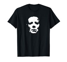 a black t - shirt with the image of a man's face on it