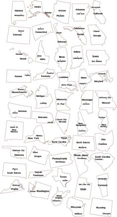 a map of the united states with names