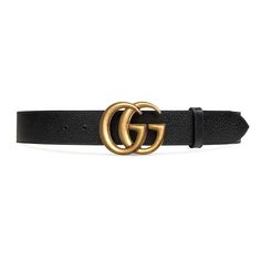 Gucci 406831 DJ20T 1000 Belt Black Full Grain Leather with Gold Double GG Buckle (GGB1004) Material: Full Grain Leather Hardware: Golden Double GG Buckle Color: Black Width: 40MM A polished buckle featuring Gucci's interlocking G logo echoes the richly embossed calfskin leather of a handsome Italian-made belt. Antiqued brass hardware with a shiny finish Made in Italy Comes with information cards and Gucci dust bag, no box. 406831-DJ20T-1000 Order one size larger than your pant size. To ensure a Gucci Belt Sizes, Gucci Leather Belt, Gucci Store, Wide Leather Belt, Gucci Gg Marmont, Casual Belt, Gucci Leather, Black Leather Belt, Gucci Accessories