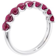 Introducing our exquisite Created Ruby Half-Eternity Ring Bands, crafted with classic, simple, and elegant 14K Gold. A luminous ring adorned with Created Ruby, making it the perfect wedding or anniversary band. Responsibly sourced in every sense, our Created Ruby gemstones are physically, chemically, and optically identical to their natural counterparts. Expertly cut to maximize their scintillation, our Created Ruby result in mesmerizing sparkle and brilliance. Whether worn alone or layered and Luminous Ring, Ring Necklace Men, Ruby Wedding Ring, Alexandrite Necklace, Ruby Wedding Rings, Blue Sapphire Bracelet, Ring Bands, Peridot Bracelet, Blue Sapphire Necklace