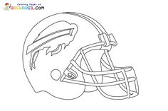 a football helmet is shown in this coloring page