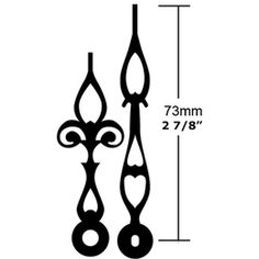 an image of a pair of scissors hanging from a hook on the wall with measurements