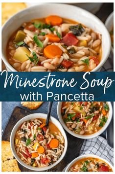 minestone soup with pancetta is an easy and delicious dinner that's ready in under 30 minutes