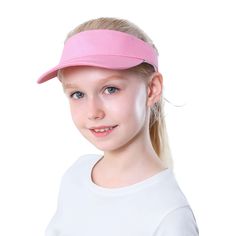 PRICES MAY VARY. 【Comfortable and Skin-Friendly material】This kids sun visor is made of 100% cotton, comfortable and breathable, and does not sweat. While wearing it, it can protect children's skin and block out most of the sun for children. Soft materials make activities more comfortable. This visors for kids will keep your child's head cool during exercise. 【Clever shape design】The wide brim of this kid's baseball cap protects your child's face, neck and ears from the sun's rays. Sport golf vi Pink Sun Hat With Uv Protection For Outdoor, Breathable Spring Cap Sun Hat, Breathable Baseball Cap For Spring Beach, Breathable Adjustable Baseball Cap For Summer, Breathable Spring Sun Hat Cap, Breathable Spring Sun Cap, Summer Breathable Adjustable Baseball Cap, Adjustable Pink Sun Hat With Uv Protection, Spring Beach Breathable Baseball Cap