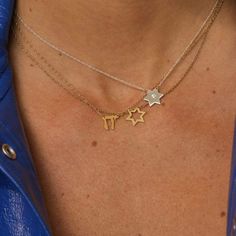 Jennifer Zeuner Jewelry Estelle Necklace Six Pointed Star, Good Jewelry, Jewelry Wardrobe, Star Necklace, Gold Gold, Gold Plated Silver, Rope Chain, Pure Silver, Gold Material