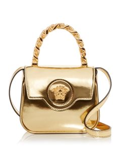 Versace La Medusa Mini Patent Leather Crossbody Versace Gold, Versace Bags, Mini Crossbody, Leather Items, Metallic Leather, Leather Pumps, Leather Mini, Leather Tote Bag, Leather Top