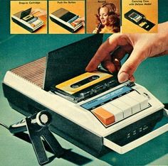 an advertisement for a cassette player with instructions on how to use the tape recorders