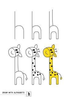 the letter h is for giraffes coloring page