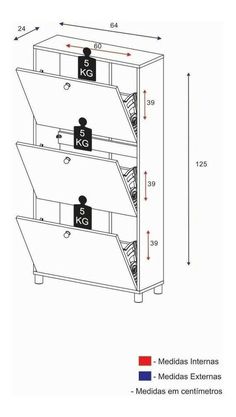 a drawing of a book shelf with two shelves on each side and the measurements below