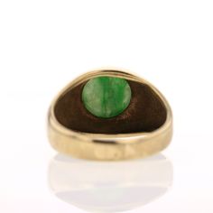 Specifications: Metal: 10K Yellow Gold Main Stone: Natural Apple Green Jadeite Jade Main Stone Weight: 2CT 8mm Main Stone Shape: Round Side Stones: Weight: 6.16g Size: 6.5 Please indicate your ring size at checkout. Complementarity sizing for rings purchased on our website. Classic Green Opal Ring In 14k Gold, Formal Green Opal Ring In 14k Gold, Formal Green 14k Gold Dome Ring, Green Opal Ring For Formal Occasions, Classic Green Opal Ring For Formal Occasions, Classic Green Dome Ring In 14k Gold, Classic Green 14k Gold Dome Ring, Green 14k Gold Stamped Round Band Ring, Green Round Band Rings Stamped 14k