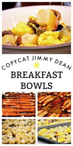 breakfast bowls with text that reads copycat jimmy dean's breakfast bowl,