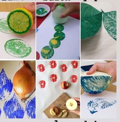 the process is made with paper, fruit and leaves