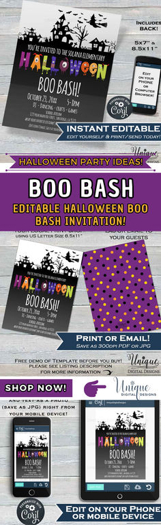 halloween party flyer template - clubs and parties print templates, flyers & advertises