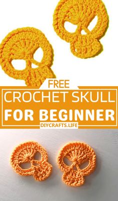 crochet skull for beginners with the title overlay