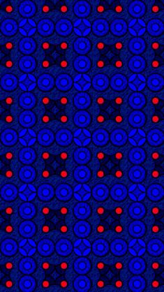 a blue and red pattern with circles on the bottom, in shades of purple and red