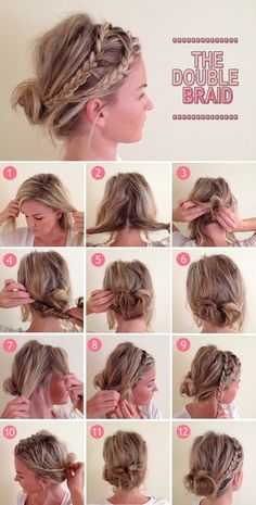 Cabelo perfeito para qualquer ocasião! Até pra eventos mais formais. Com os acessórios e roupas certas fica lindo! :P Bridal Hairstyles With Braids, Double Braid, Fishtail Braid, Peinados Fáciles Para Cabello Corto, Bohol, Skirt Maxi, Braided Hairstyles Tutorials, Everyday Hairstyles