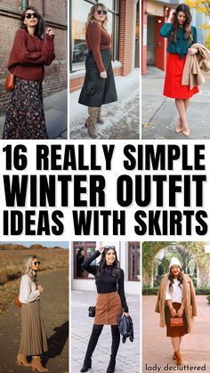 Skirts During Winter, Styling A Long Skirt In Winter, Sweater Skirt Work Outfit, Full Skirt And Sweater Outfit, Cute Winter Dress Outfits For Women, Long Skirts In Winter Outfits, Styling Skirts In Winter, How To Style A Sweater With A Skirt, Outfit Ideas Winter Skirt