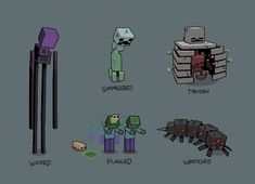 some different types of minecraft characters