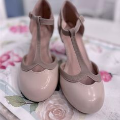 Beautiful Nude Taupe Heels- Never Been Worn. T-Strap Pump With Thicker Heel. Perfect For Dancing! Beige T-strap Heels For Spring, Chic Beige T-strap Heels, Beige T-strap Heels For Formal Occasions, Taupe Heels, Strap Pumps, Nude Heels, Thick Heels, New T, T Strap