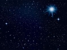 stars in the night sky with blue and white colors, including one light shining on top