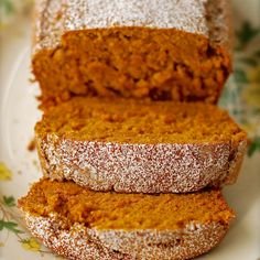 three pieces of bread sitting on top of a white plate