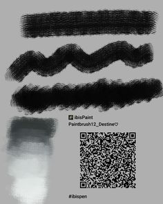 some black and white photoshopped brushes with qr code on them for text