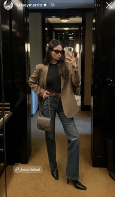 Preppy Casual Outfits, Fashion Jeans Outfit, December Outfits, Street Style Fall Winter, Insta Outfits, Polished Style, Elegant Outfits, Ootd Ideas, Smart Outfit