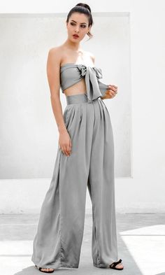 High Waist Wide Leg Trousers, High Waist Jumpsuit, Bandeau Crop Top, Maxi Tops, Strapless Crop Top, Party Kleidung, Mini Robes, Maxi Robes, Sparkly Dress