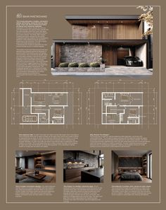 an architectural drawing shows the interior and exterior of a house