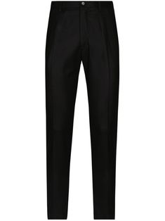 Black Fitted Wool Bottoms, Fitted Black Wool Bottoms, Formal Black Pants With Belt Loops, Classic Black Dress Pants With Belt Loops, Black Slim Fit Pants With Pressed Crease, Tailored Black Pants With Belt Loops, Black Tailored Pants With Belt Loops, Luxury Black Pants With Welt Pockets, Black Straight Pants For Business Casual