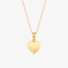 Puffed Heart Necklace - Gelin Diamond Puffed Heart, Solid Gold Chains, 14k Gold Necklace, Recycled Gold, Heart Of Gold, Heart Design, Heart Necklace, Gold Chains, Solid Gold