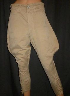 🐴 Vintage Steampunk English Jodhpurs Beige Women Breeches Pant- 1930s Women trouser Khakis Pant🐴 🔧 Custom designs and sizes available /  This pant is designed for Women's... 👖 Equestrian Sports Trousers Formal Jodhpurs Pants 👖 📐 Available in Standard sizes, Our epic breeches are designed to keep you cool and performing at your best with full seat grip for added security in the saddle. Scientifically formulated material allows for optimal aeration, flexibility for range of movement, and high GSM (grams per square metre) for durability to last the distance. But don't let the high GSM fool you because the fabric on these military green breeches is not like the normal, highly restrictive fabric found on other breeches. The combination and ratio of elastane, nylon, and polyester provides Men Horse Riding, Jodhpurs Pants, Universe Costume, Horse Riding Jodhpurs, Riding Trousers, 1930s Women, Parts Of The Knee, Jodhpur Pants, Polo Pants