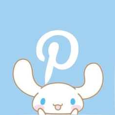 an image of a cute bunny with the letter p above it's head and eyes