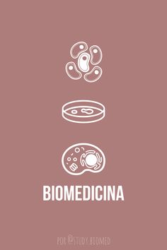 the logo for biomedicina is shown in white on a dark pink background