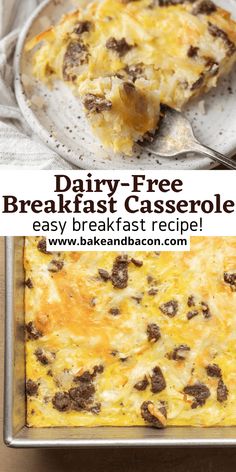 this dairy - free breakfast casserole is easy to make and delicious