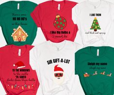 Funny Teacher Shirts Christmas, Christmas Family Shirts Ideas Funny, Funny Christmas Shirts Family, Christmas Pj Ideas, Christmas Workout Shirts, Funny Family Christmas Shirts, Group Christmas Shirts, Most Likely To Christmas Shirts, Christmas Wine Shirt