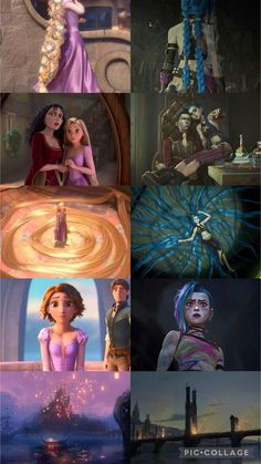 many different pictures of the same character in disney's animated movie, including princess aurora and