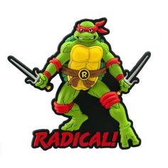 a cartoon character with two swords in his hand and the word radical written on it