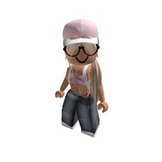 an animated girl wearing glasses and a pink hat