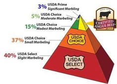 a pyramid with labels on the top and bottom, labeled as usa select beefs