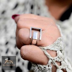 》Description 《 Antique Silver GEOMETRIC Ring, Big Statement Abstract Modern Ring Boho jewelry - Gift for her, Unisex Strudy Large Square Wide band ring 》D E T A I L S《 ✦Metal:- Silver  ✦Purty:- 925 Sterling Silver ✦Weight:-7 Gram (Approx) ✦Ring Size:- All Size Available 》C U S T O M I Z E O R D E R《 We accept custom and personalized order. It can be change in the gemstone, earring design and earring size. Please send us message if you are interested in a custom creation. 》 P A C K A G I N G 《 Yo Minimalist Rectangular Jewelry For Promise, Minimalist Rectangular Promise Jewelry, Metal Open Band Jewelry For Anniversary, Metal Jewelry With Open Band For Anniversary, Metal Jewelry For Anniversary With Open Band, Anniversary Open Band Metal Jewelry, Unique Stackable Rings With Open Band As Gift, Unique Stackable Rings With Open Band For Gift, Modern Handmade Stackable Rings As Gift