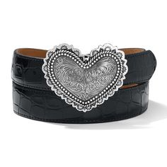 Heart Of Silver Belt Black Belt Silver Buckle, Heart Belt Buckle, Funky Belts, 2000s Belt, Bb Belts, Cute Belts, Cool Belts, Unique Belts, Country Belts