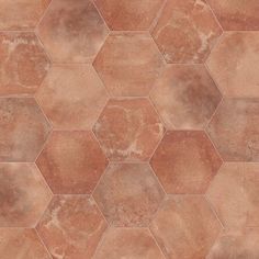 an image of a tile floor that looks like hexagonals in brown and tan