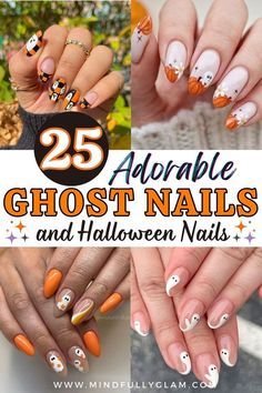 #BEAUTY, #RELATIONSHIPS #Fashion #Animals #Outfits #Winter Outfits #Animals Nail Ideas Ghost, Ghost Nails Halloween, Cute Ghost Nails, Pumpkin Nail Designs, Ghost Nails, Vampire Nails, Pumpkin Nail Art, Nails Fall Nails