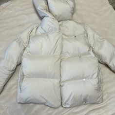 In Great Condition, Occasional Wear Only. Shows Very Light, Nothing Significant Signs Of Wear, If Any. Very Warm! Color Matte Pearl Luxury White Outerwear For Streetwear, Luxury White Streetwear Outerwear, Luxury White Puffer Outerwear, Luxury White Puffer Jacket For Winter, Luxury White Winter Puffer Jacket, Luxury White Long Sleeve Puffer Jacket, Luxury White Outerwear For Cold Weather, Fitted White Puffer Outerwear, Luxury White Winter Outerwear