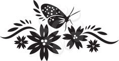 a black and white image of a butterfly on flowers with text that says, i love you