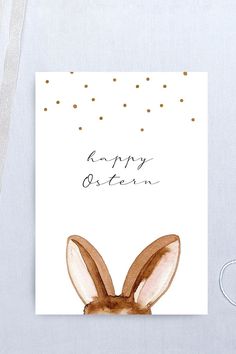 a card with an image of a bunny's head