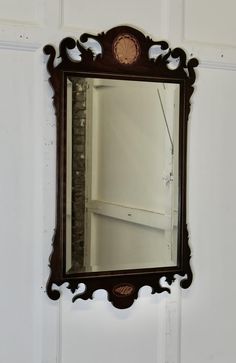 Edwardian Figured Walnut Wall Mirror