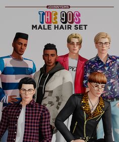 the 90's male hair set is shown in this image